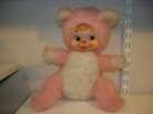Vintage Rushton Company Rubber Face Pink Teddy Bear Doll Stuffed Animal Plush