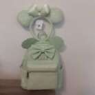 2021 Disney Parks Mint Sequined Loungefly Mini Backpack and Minie ears NWT
