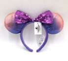 Sequins Tokyo Disney Resort Limited Party Minnie Ears Bow Purple Rare Headband