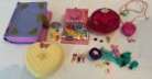 5  Vintage Polly Pocket Bluebird Mini Play Sets Compacts + Figures +Misc Parts