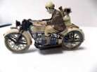 Tinplate Toy Motorcycle and Sidecar. Clockwork but sorry no key.