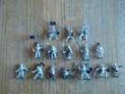 1963 MARX Miniature Knights Castle Playset  Set of 15 (of 16) silver Knights