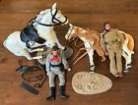 Lone Ranger and Tonto w/ Horses Action Figures Vintage 1960’s