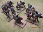 25mm Roman cavalry, painted, metal, chainmail, 11 figures, double basing.