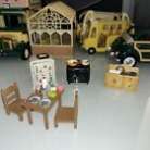 Sylvanian Families Kitchen Furniture Fridge Table And Chairs Sink Oven 