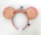 Minnie Mouse Tiara Princess Crown 2021 Ears Disney Parks Pink Sequin Rare Peach