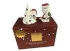 2004 LENOX Snoopy’s Christmas Salt & Pepper Shakers Ceramic Brand New In Box