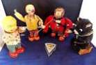 Vintage Tinplate Wind-Up Toys x 5, Made in Japan, All As Found – For Restoration