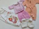 BUNDLE USED CLOTHES and SLEEPING  POUCH - TINY TEARS 16