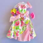 1996 Spring Petals Genuine Barbie Doll Floral Dress with High Heels and Flower B