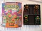 TMNT 1991 Collector's Carry Case W/Trays & the 4 Original 1988 Turtles