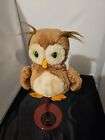 1975 Dakin Owl Plush Toy Vintage Green Eyes 6” Bean Bag Stuffed Animal Brown G1