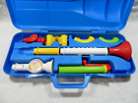 Vintage 1984 Fisher Price Crazy Combo Horn Set Musical Instrument Carry Case