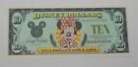 1993 $10 Bill Note Disney Dollar Uncirculated D00195250A