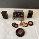 Vtg Barbie doll Brown Turntable Record Player Records  Speakers for doll house