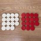 Vintage Backgammon Pieces Replacement Pieces 15 x White 15 x Red 35mm x 10mm