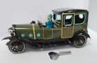 Paya Toys Tinplate Clockwork/Wind Up Limousine. Working with Key. Reproduction.