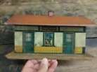 Vintage Tin German Ives RR Train Station Ticket Office Building 