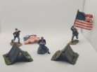 W. Britains American Civil War Union Army Toy Soldier Lot Flag Tent Conte 1/32