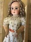 Gorgeous 24 Inch Blue-eyed! Antique Jumeau Doll!  Blue Flowered Chemise! In box!