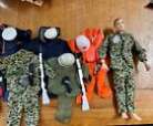 Vintage Lot of 1960's GI JOE Doll, + Outfits, Accessories, Weapons, Misc.