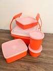 Tupperware Pack N Carry Lunch Set Travel Vintage Red 6 Piece Lot