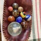 Antique marbles Lot 7 With Damage From Collection Includes marble bag