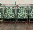 (4) Avon Magic Glasses- Color Changing Christmas Tree 12 oz LowBall Tumblers