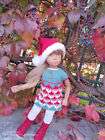 knit DRESS FOR VINTAGE SASHA  DOLL  hat boots  OUTFIT 16'' - 17 INCH Christmas