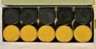 Rare Vintage Bakelite Backgammon Checker Crisloid Gold Butterscotch Black 30ct