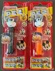 Rare Crystal Mickey & Minnie Mouse Pez Dispensers on cards with Japanese bonbons