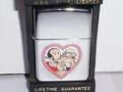 1995 POPEYE & OLIVE OYL IN LOVE ZIPPO LIGHTER, WITH BOX. NEVER FIRED. RARE! 
