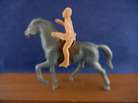 Vintage Stuart Western Horse with Saddled Rider ~ Rare Silver Color Horse L3