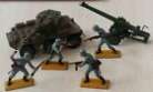 Britains Deetail 1971  German WW2 Infantry Soldiers 4 Figures + Tank + Cannon