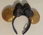 Disneyland Club 33 Blue Gold Minnie Mouse Disney Headband Ears SOLD OUT Rare