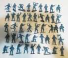MARX LOT OF 50 VINTAGE CAVALRY 54mm FIGURES FOR FORT APACHE PLAYSET BLUE NICE